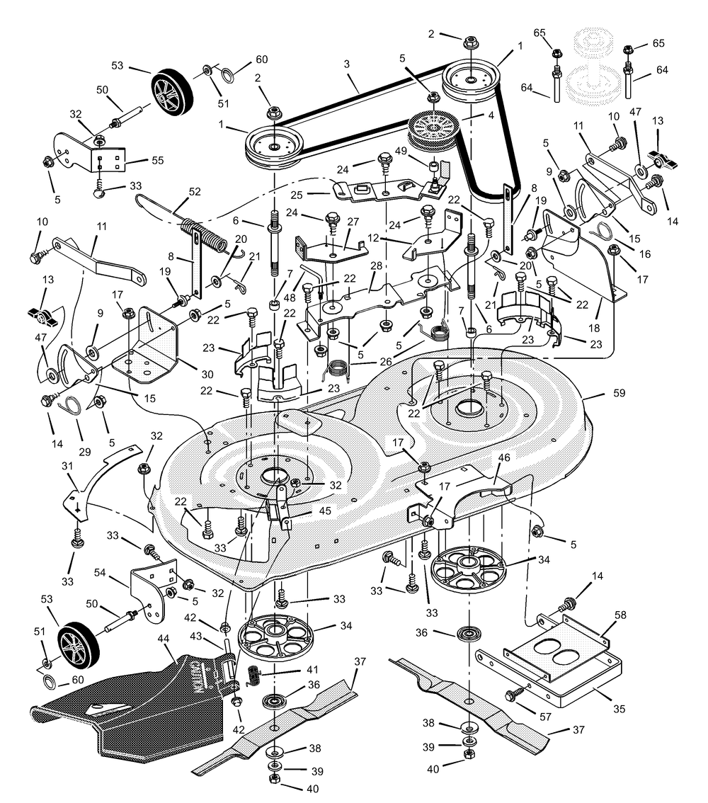 Mower Housing Diagram and Parts List for 425611X99B 2001 Briggs and Stratton Lawn Tractor